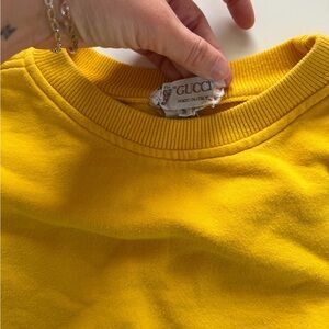 Vintage 90s Gucci RARE Color Block Crewneck (yellow and blue)